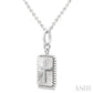 1/20 Ctw Rectangle Fluted Medallion Round Cut Diamond Cross Pendant With Chain in Sterling Silver