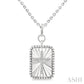 1/20 Ctw Rectangle Fluted Medallion Round Cut Diamond Cross Pendant With Chain in Sterling Silver