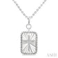 1/20 Ctw Rectangle Fluted Medallion Round Cut Diamond Cross Pendant With Chain in Sterling Silver