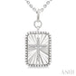 1/20 Ctw Rectangle Fluted Medallion Round Cut Diamond Cross Pendant With Chain in Sterling Silver