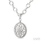 1/20 Ctw Circle medallion Round Cut Diamond Pendant With Chain in Sterling Silver