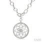 1/20 Ctw Circle medallion Round Cut Diamond Pendant With Chain in Sterling Silver