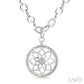 1/20 Ctw Circle medallion Round Cut Diamond Pendant With Chain in Sterling Silver
