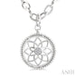 1/20 Ctw Circle medallion Round Cut Diamond Pendant With Chain in Sterling Silver