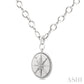 1/20 Ctw Compass medallion Round Cut Diamond Pendant With Chain in Sterling Silver