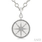 1/20 Ctw Compass medallion Round Cut Diamond Pendant With Chain in Sterling Silver