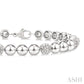 6 MM Bold Bead and 1/5 Ctw Round Cut Bead Bijoux Diamond Fashion Bracelet in Sterling Silver