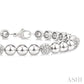 6 MM Bold Bead and 1/5 Ctw Round Cut Bead Bijoux Diamond Fashion Bracelet in Sterling Silver