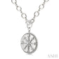 1/10 Ctw Compass medallion Round Cut Diamond Pendant With Chain in Sterling Silver