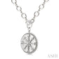 1/10 Ctw Compass medallion Round Cut Diamond Pendant With Chain in Sterling Silver