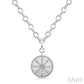 1/10 Ctw Compass medallion Round Cut Diamond Pendant With Chain in Sterling Silver