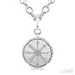 1/10 Ctw Compass medallion Round Cut Diamond Pendant With Chain in Sterling Silver