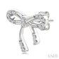 1/10 Ctw Bow Round Cut Diamond Fashion Earrings in Sterling Silver