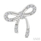 1/10 Ctw Bow Round Cut Diamond Fashion Earrings in Sterling Silver