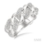 1/20 Ctw Round Cut Diamond Curb & Cuban Ring in Sterling Silver