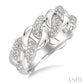 1/20 Ctw Round Cut Diamond Curb & Cuban Ring in Sterling Silver