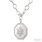 1/20 Ctw Octagon Shape medallion Round Cut Diamond Star Pendant With Chain in Sterling Silver