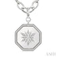 1/20 Ctw Octagon Shape medallion Round Cut Diamond Star Pendant With Chain in Sterling Silver