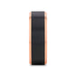HAYDEN Rose Gold Plated Tungsten Polished Beveled Ring with Brushed Black Center - 6mm & 8mm