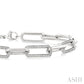 1/10 Ctw Bold Round Cut Diamond Paperclip Fashion Bracelet in Sterling Silver
