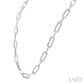 1/4 Ctw Bold Round Cut Diamond Paperclip Necklace in Sterling Silver