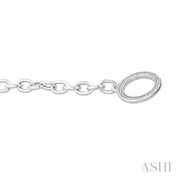 1/10 Ctw Circle Toggle Round Cut Diamond Fashion Bracelet in Sterling Silver