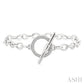 1/10 Ctw Circle Toggle Round Cut Diamond Fashion Bracelet in Sterling Silver