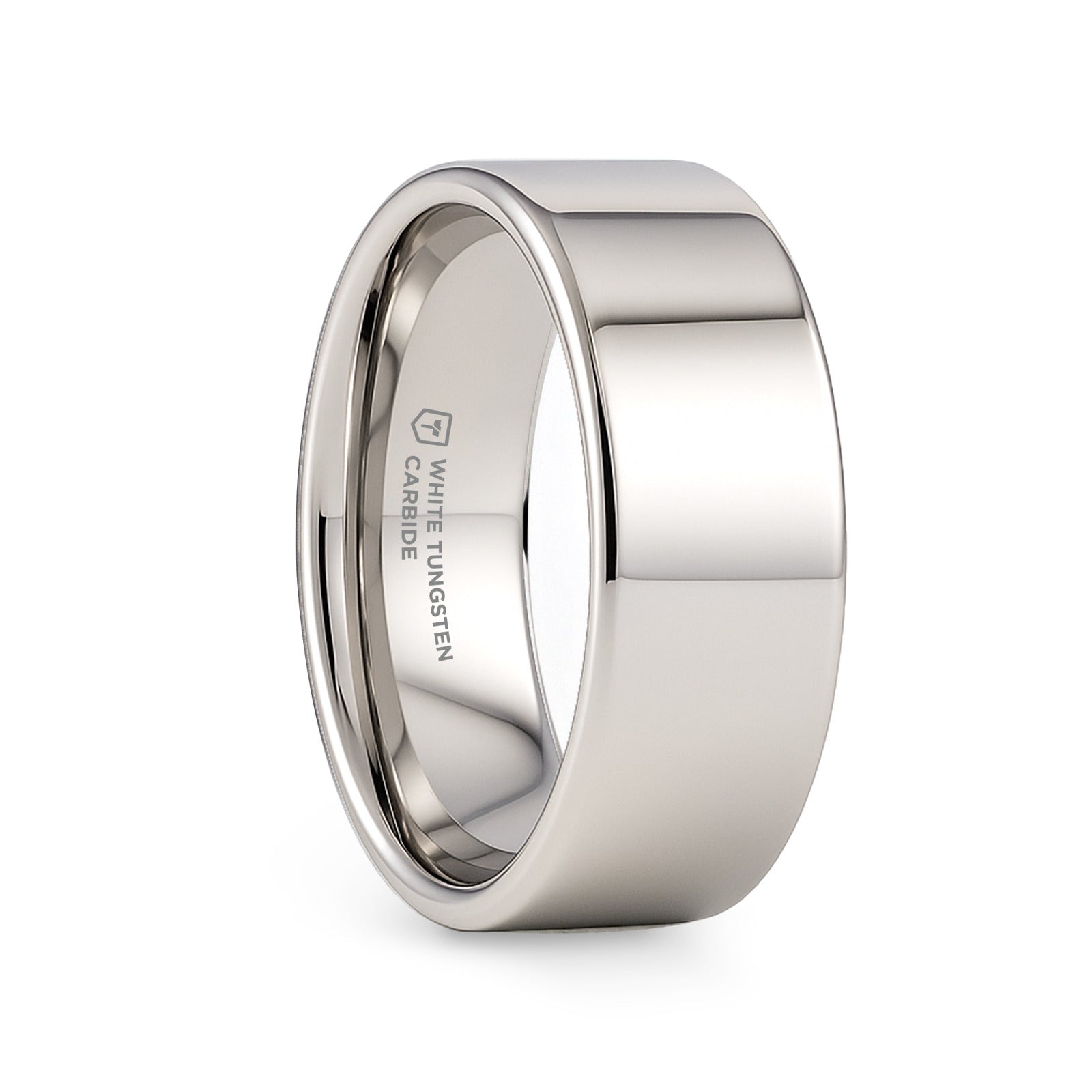 STOCKTON Flat Style White Tungsten Ring - 2mm - 12mm - 6mm