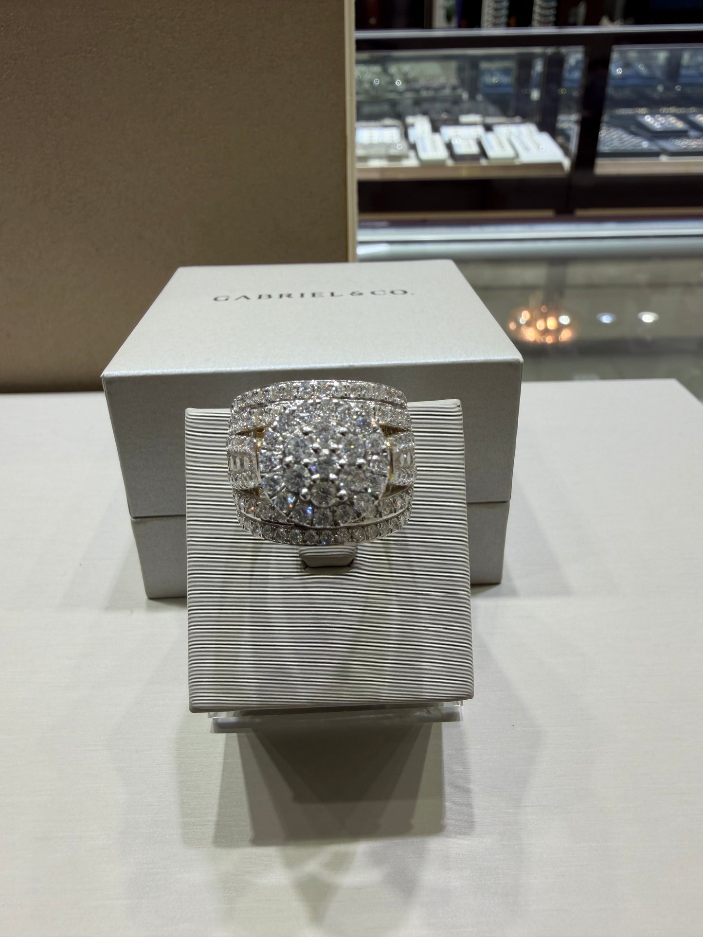 3 CTW Natural Diamond Composite Halo Ring | 10K Yellow Gold, G SI