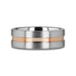 ZEUS Flat Brushed Finish Tungsten Carbide Ring with Rose Gold Plated Groove - 4mm - 10mm