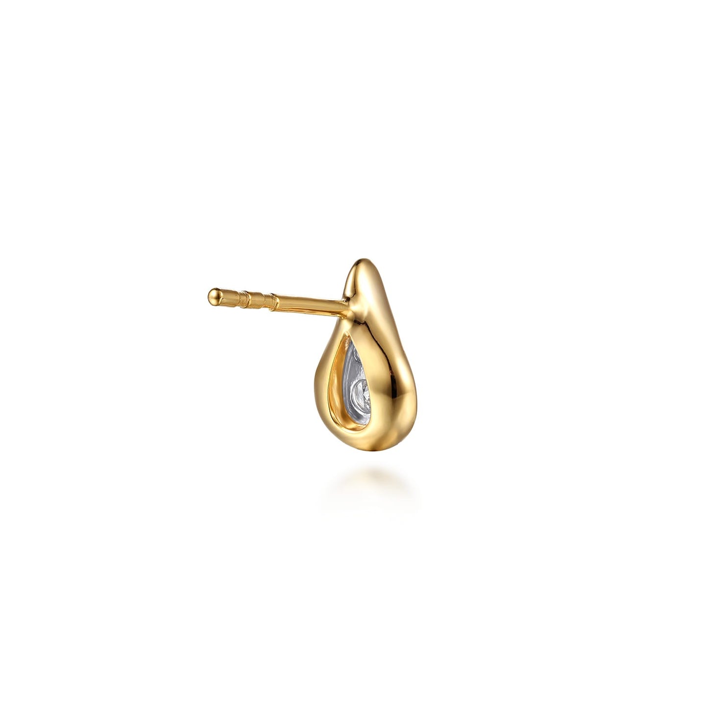 Gabriel & Co. Fiora - 14K White and Yellow Gold Diamond Teardrop Stud Earrings .23CTW