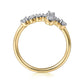 14K Yellow Gold Horizontal Diamond Cross Ladies Ring 1/3CTW GABRIEL