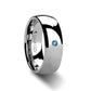 BUCKINGHAM Domed Blue Diamond Tungsten Carbide Ring - 6mm & 8mm