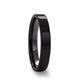 FRAENER Flat Polish Finished Black Ceramic Wedding Ring - 2mm - 12mm - 6mm