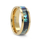 SHORELINE Gold-Plated Tungsten Wedding Band with Mother of Pearl Inlay - 8mm