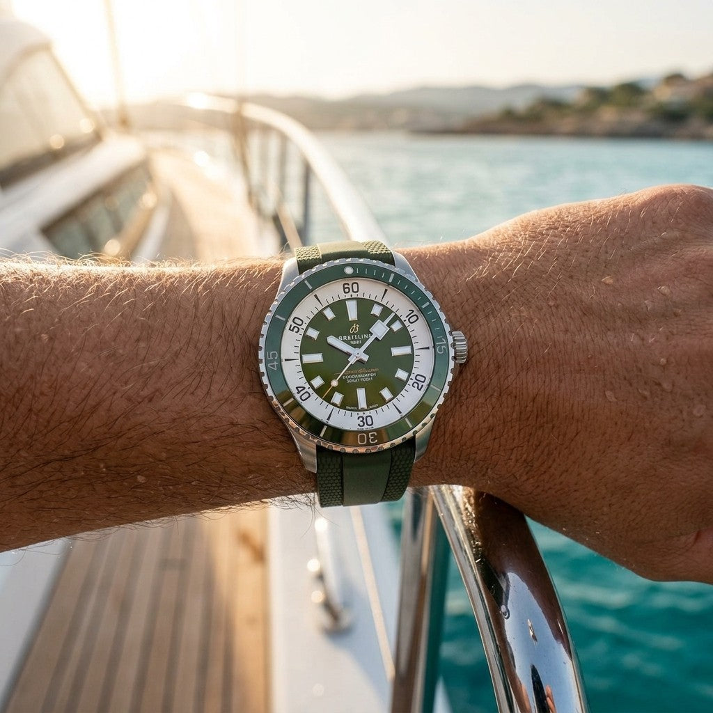 Breitling Superocean Automatic 44 — Green Dial — lifestyle