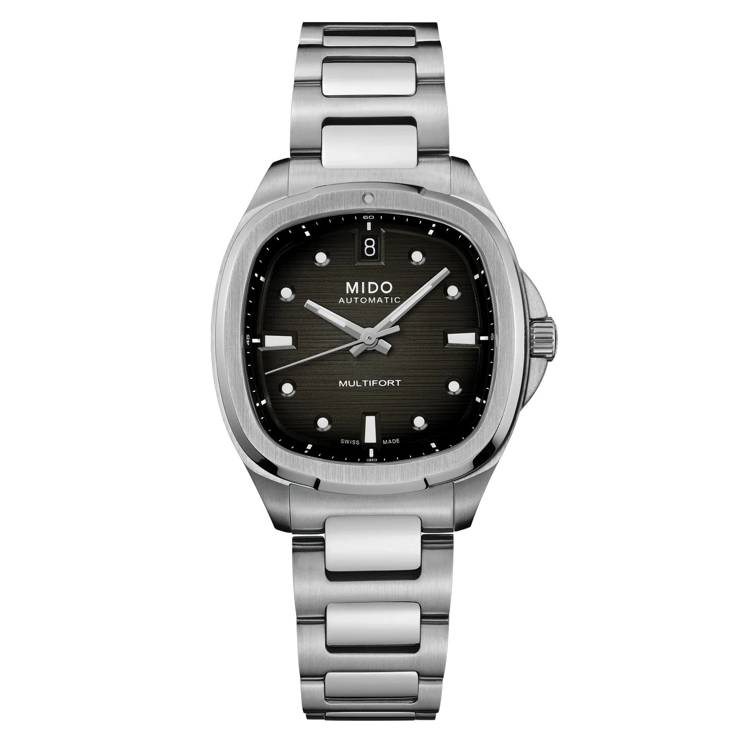 MIDO Multifort TV 35 Grey Dial Stainless Steel Watch - 34.2 X 35mm