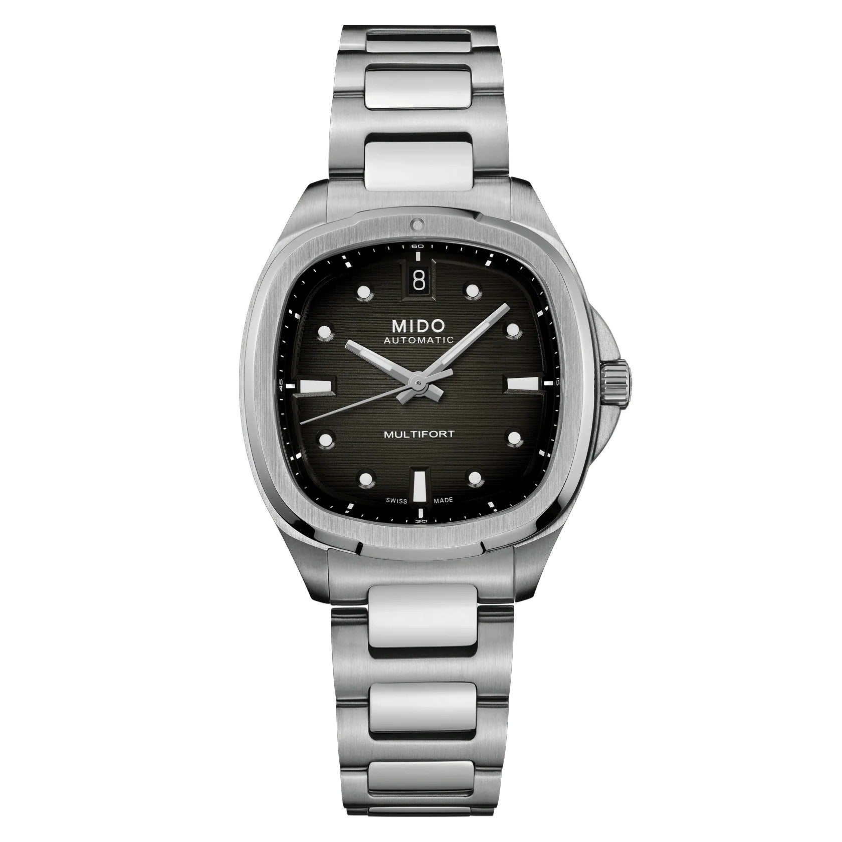 MIDO Multifort TV 35 Grey Dial Stainless Steel Watch - 34.2 X 35mm