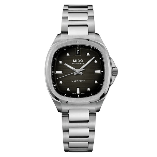 MIDO Multifort TV 35 Grey Dial Stainless Steel Watch - 34.2 X 35mm