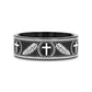 PALM BRANCHES on Black Flat Tungsten Carbide Ring