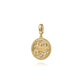 Gabriel & Co. 14K Yellow Gold 18mm Bujukan Diamond Compass Mother of Pearl Medallion Pendant