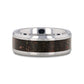 DRACARYS Tungsten Ring Black Dinosaur Inlay with Polished Bevel Edges - 8mm