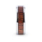 MELIA Mahogany Wood Inlaid Titanium Flat Polished Finish Men's Wedding Ring With Beveled Edges - 8mm
