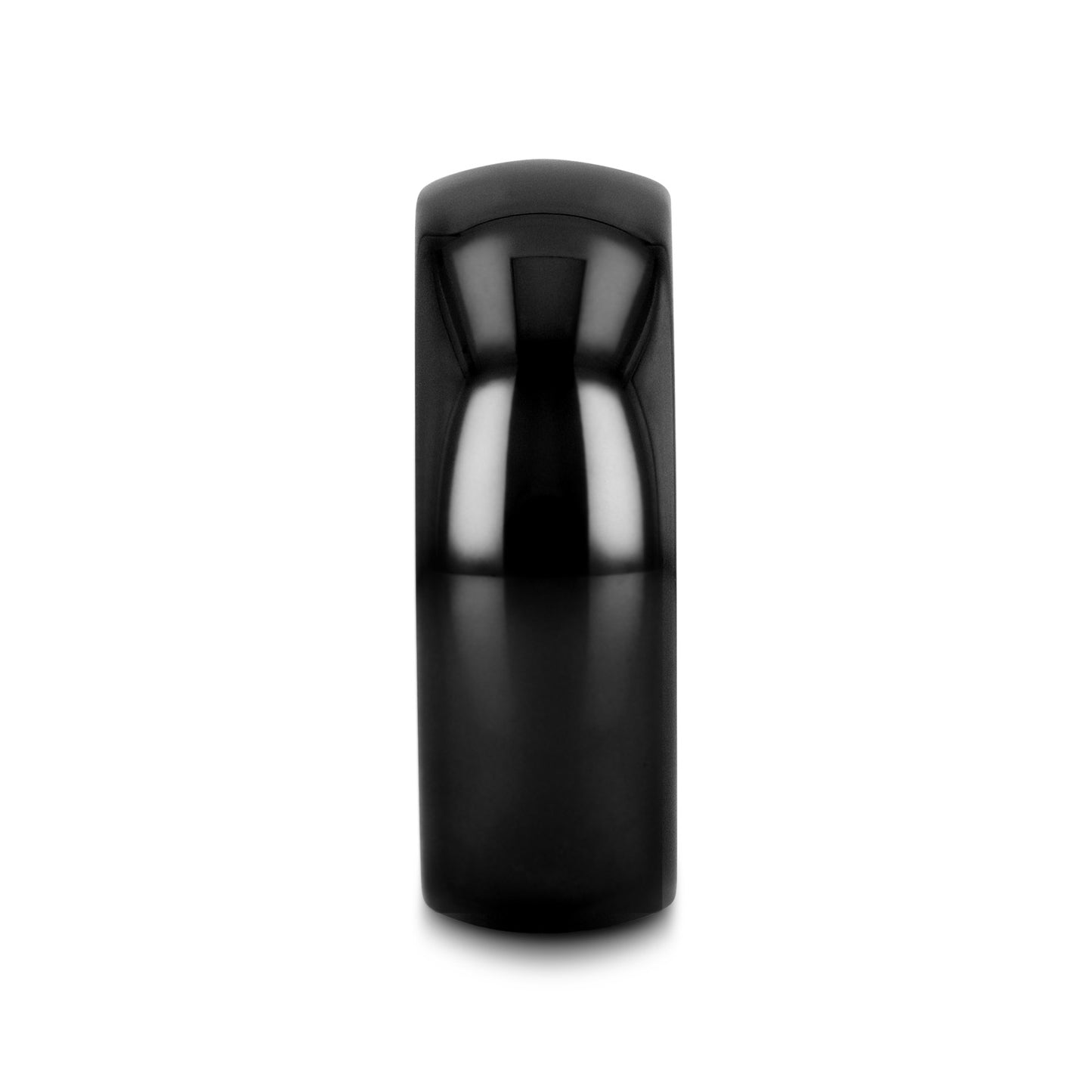 LANDON Domed Polish Finished Black Ceramic Ring - 2mm - 12mm - 6mm