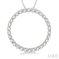 1 Ctw Round Cut Diamond Circle of Love Pendant with Chain in 14K White Gold