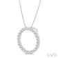 1/2 Ctw Circle of Love Round Cut Diamond Pendant With Chain in 14K White Gold