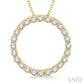 1/2 Ctw Circle of Love Round Cut Diamond Pendant With Chain in 14K Yellow Gold