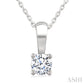 1/3 Ctw Prong Set Round Cut Diamond Solitaire Pendant With Chain in 14K White Gold