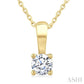 1/4 Ctw Prong Set Round Cut Diamond Solitaire Pendant With Chain in 14K Yellow Gold