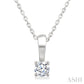 1/6 Ctw Prong Set Round Cut Diamond Solitaire Pendant With Chain in 14K White Gold